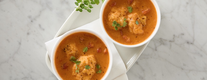 Instant Pot Tomato Soup with Cheesy Dumplings