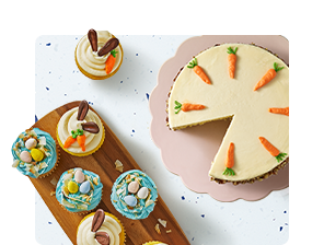 Image of cake and cupcakes.