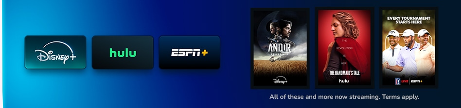 Streaming Andor Season 2 on Disney+, The Handmaid's Tale on Hulu, up to date, live sports on ESPN+ and so much more.