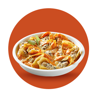 Pork-stuffed Shells with Pumpkin Sauce 