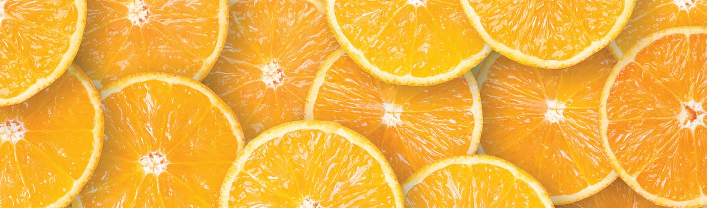 close-up of citrus slices