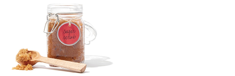 jar of homemade sugar scrub