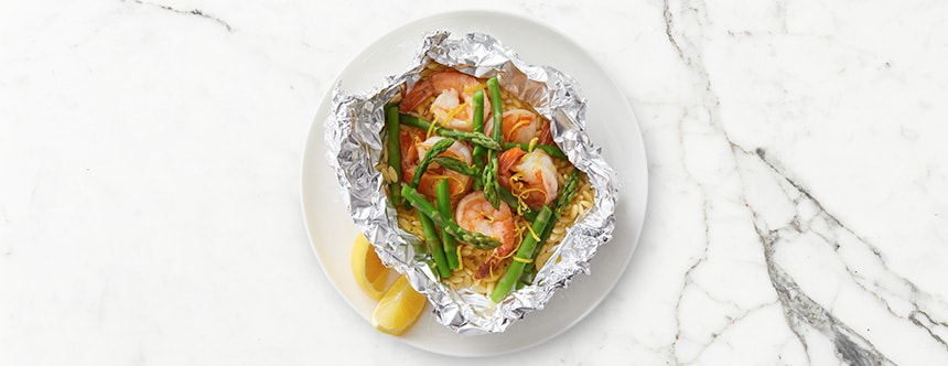 Grilled Shrimp and Asparagus Foil Packets Recipe