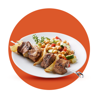 Grilled Pork & Onion Kebabs Recipe