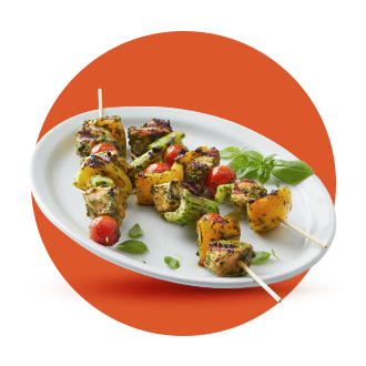 Grilled Pesto Salmon Kebabs Recipe