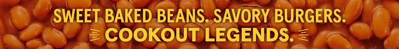 Sweet baked beans. Savory burgers. Cookout legends.