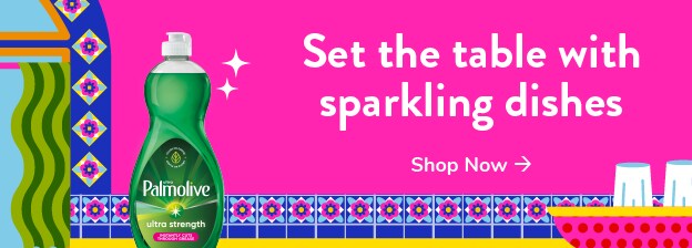 Set the table with sparkling dishes shop Palmolive