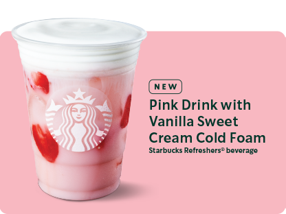 pink drink with vanilla sweet foam