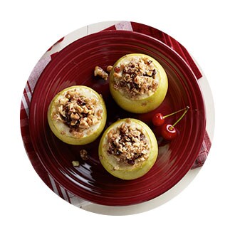 Baked Apples Stuffed with Spiced Tart Cherry Filling & Walnuts