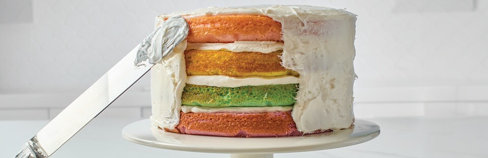 Assorted icing on cake
