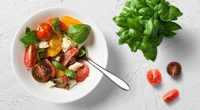 Caprese salad ingredients.