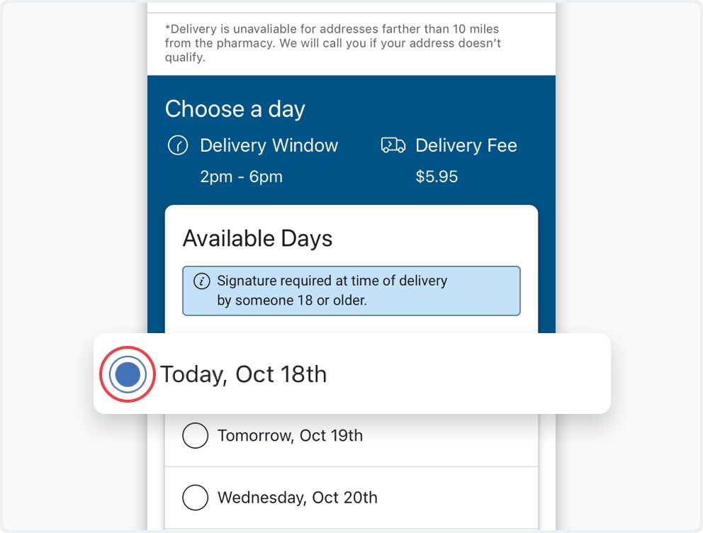 Step five. Schedule Delivery. Step five. Schedule Delivery.