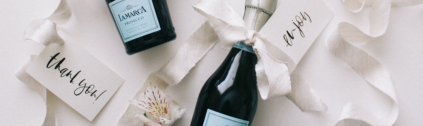 Champagne bottles with tags Champagne bottles with tags