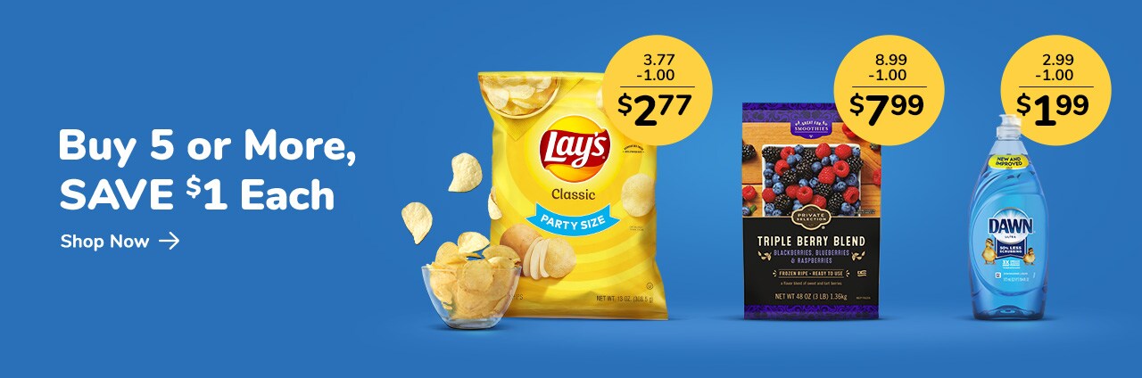 Buy 5 or More, SAVE $1 Each