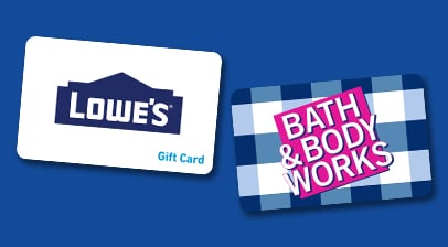 Shop Online for eGift Cards Such as Lowe's and Bath & Body Works
