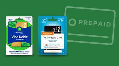 Example of prepaid card offerings at Baker’s including but not limited to Visa debit and Visa Prepaid cards.