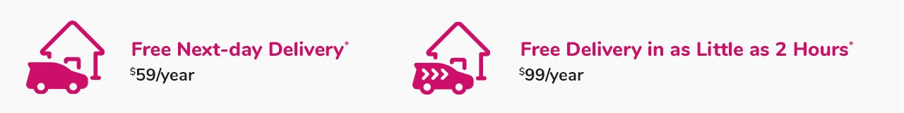 Boost membership options include Next-Day Delivery or Same Day Delivery (in as little as 2 hours)